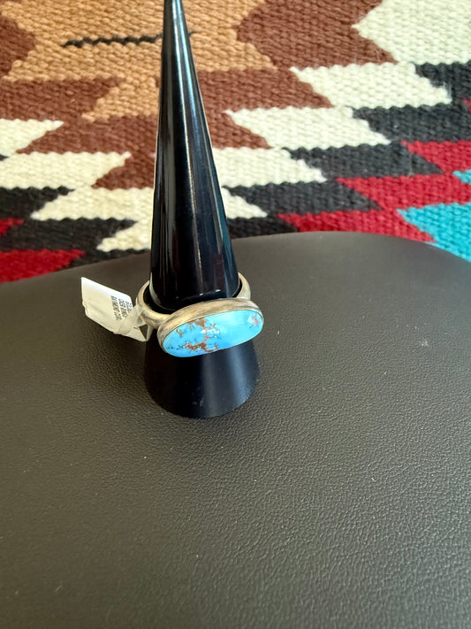 Sterling Silver and Golden Hills Single Stone Ring Size 9
