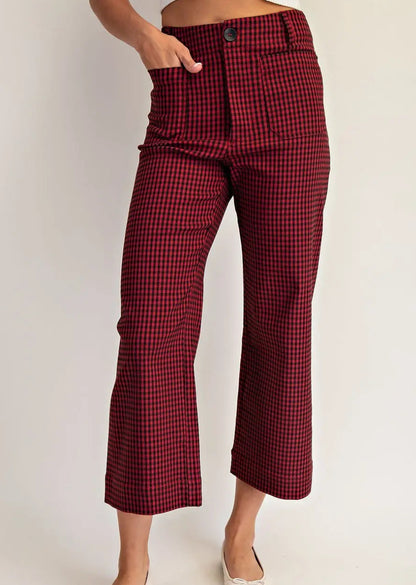 z   Gingham Straight Leg Pant