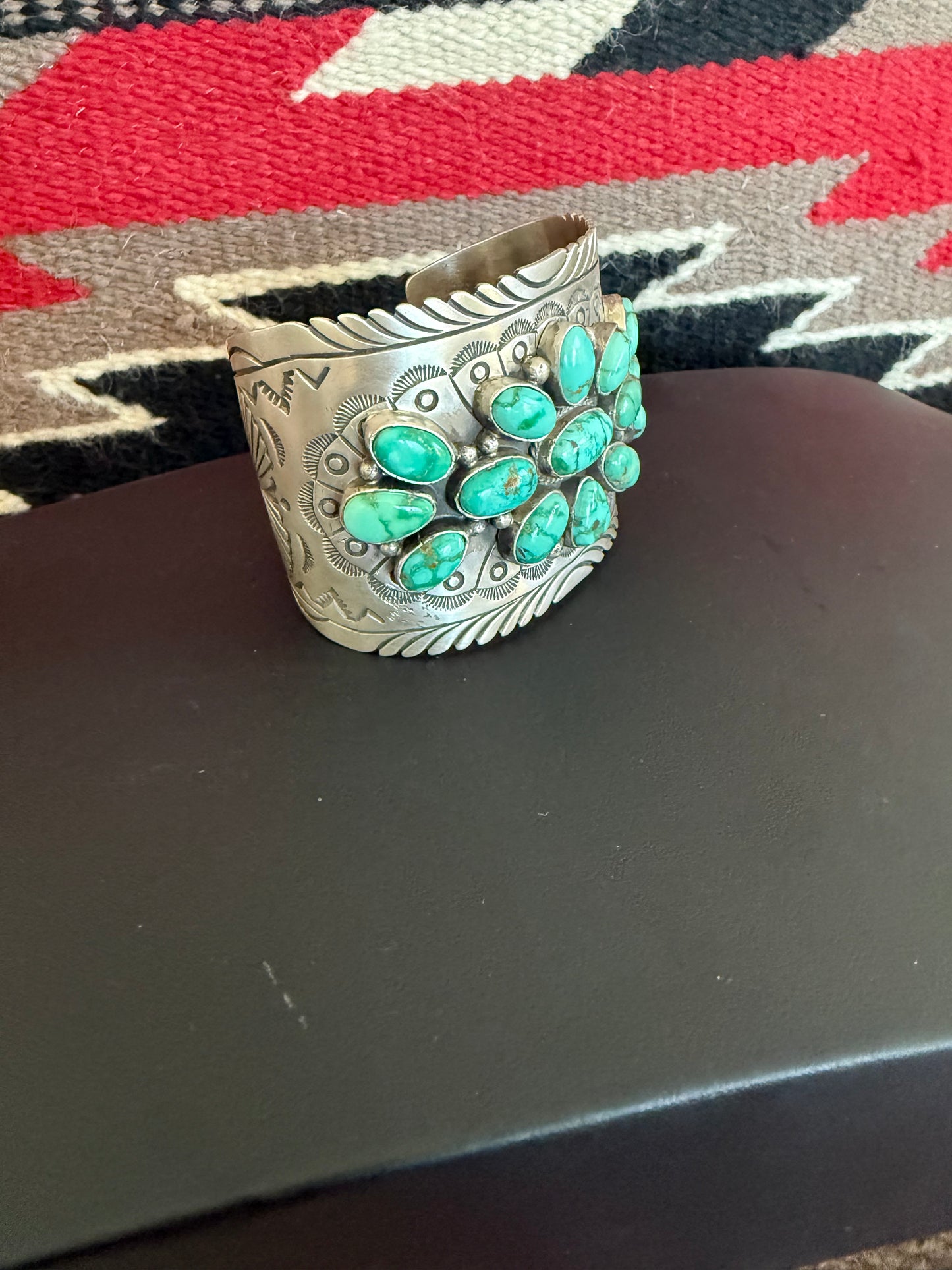 Sterling Silver and Royston Cluster Cuff By Charles Johnson