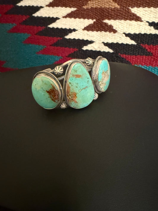 Sterling Silver and #8 Turquoise Cuff