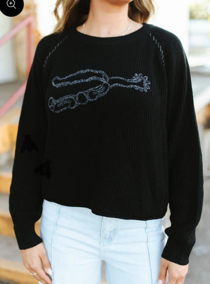 z  Knit'em Cowboy Midnight Sweater