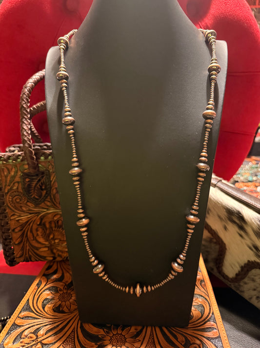 Mixed Copper Navajo Pearl  Style Necklace