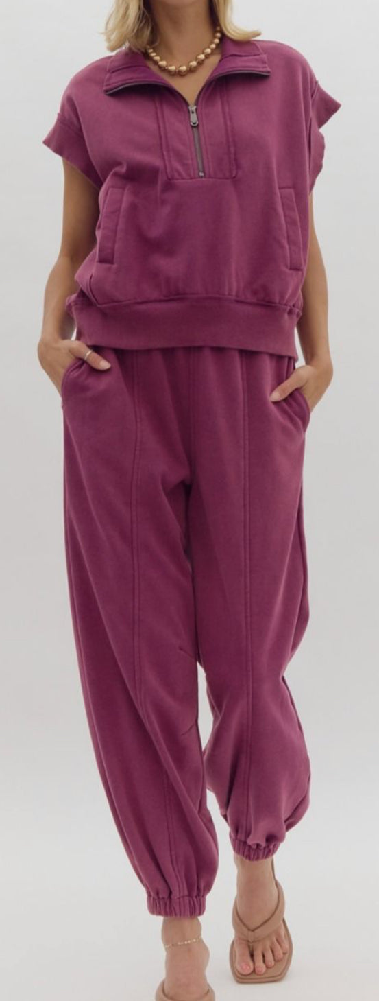 z   Plum Jogger Set