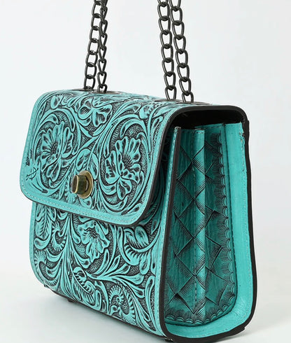 American Darling Hand-Tooled Leather Small Cross Body Bag