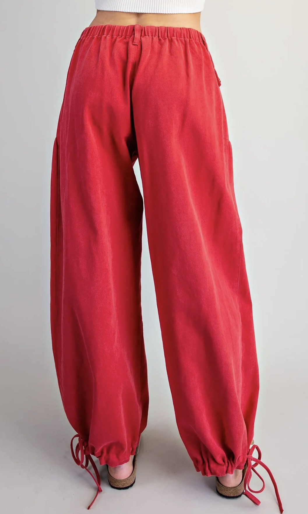 z   Mineral Washed Tie Cuff Pants