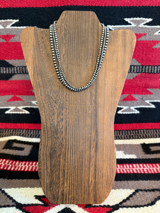Sterling Silver Navajo Pearl 3 Strand Necklace 16" Long