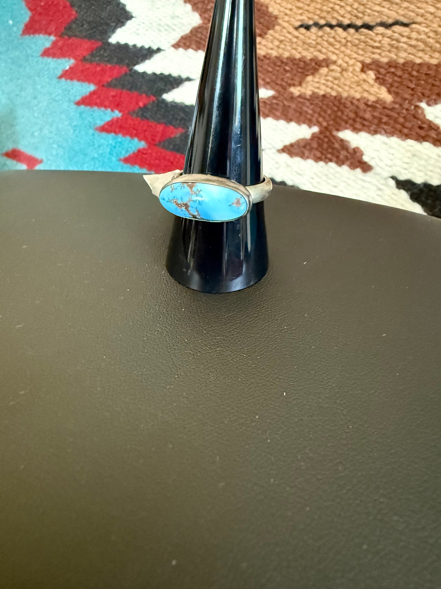 Sterling Silver and Golden Hills Single Stone Ring Size 9