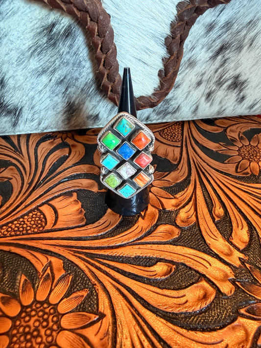 Mixed Stone Cluster Ring Size 6 By Geraldine James