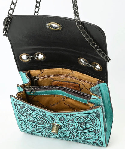 American Darling Hand-Tooled Leather Small Cross Body Bag