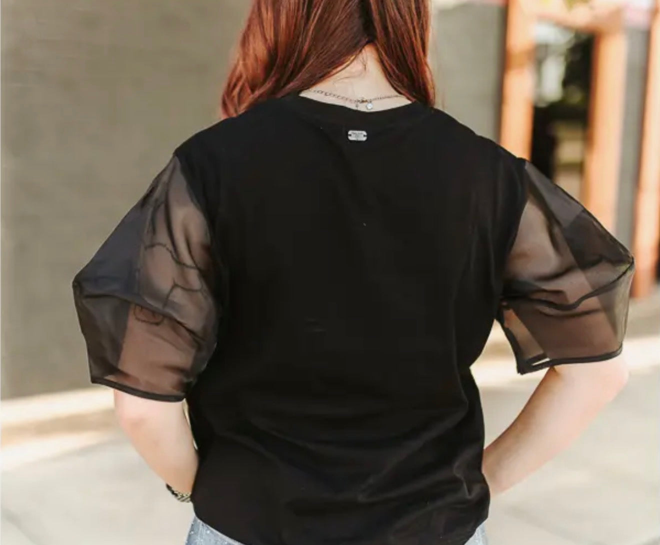 z   Western Rhinestone Puffed Sleeve Top