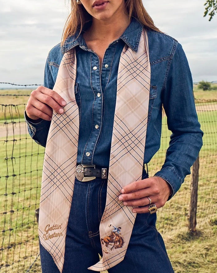 BOLI™ - Gettin' Western - Tan & Blue Plaid