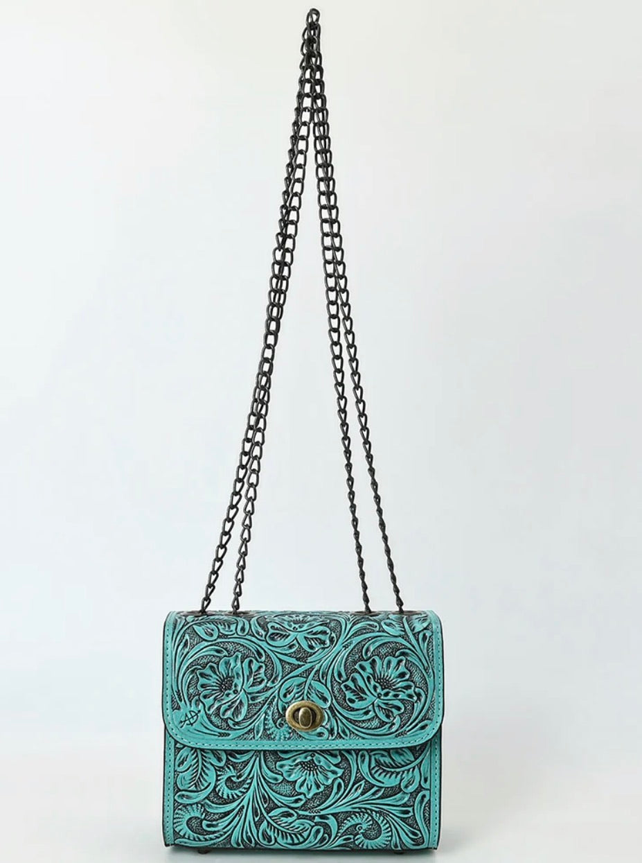American Darling Hand-Tooled Leather Small Cross Body Bag