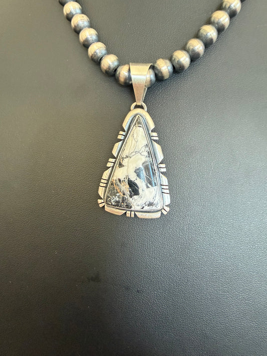 White Buffalo Pendant By Randy Billy