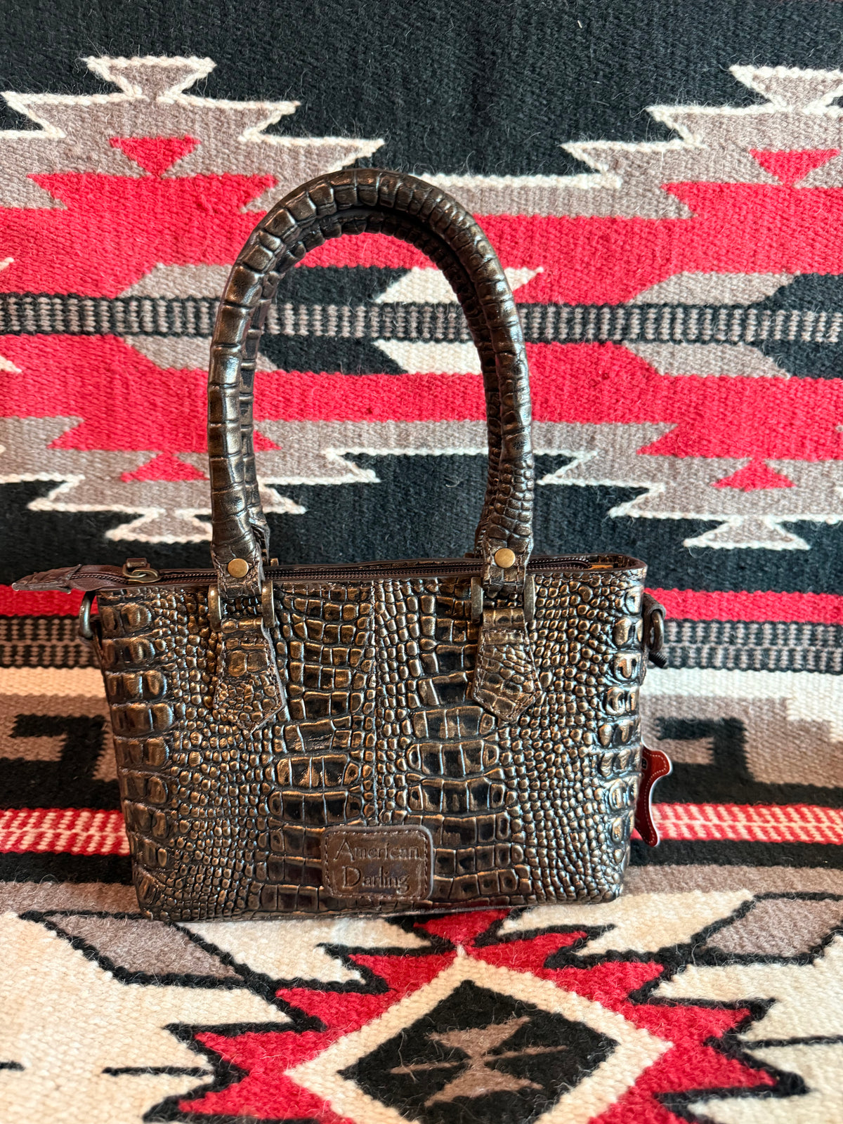 American Darling Crocodile Crossbody Bag with Handles