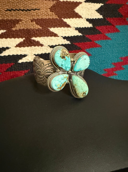 Sterling Silver and Sonoran Rose Cross Cuff