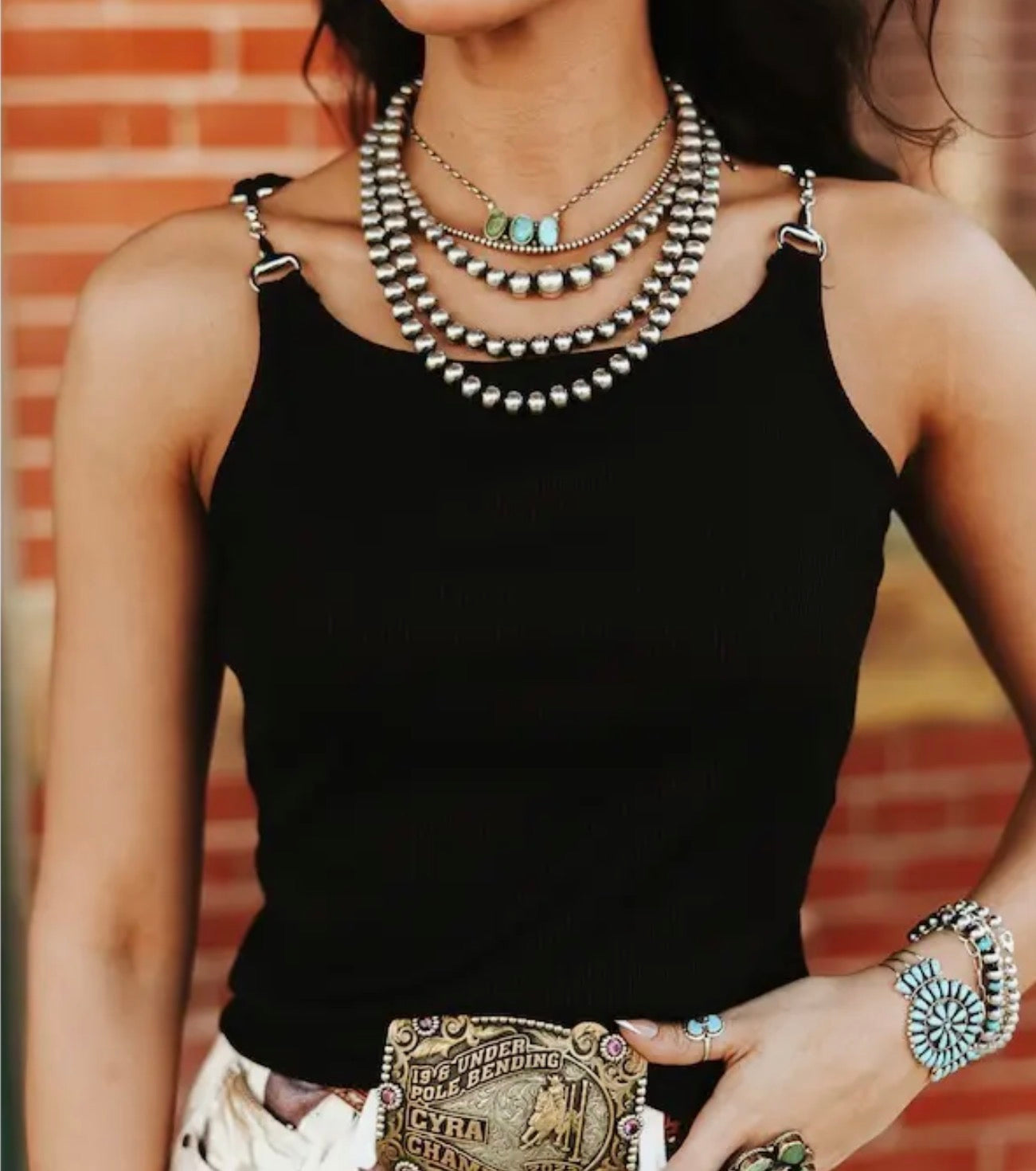 z   Ribbed Knit Snaffle Bit Tank