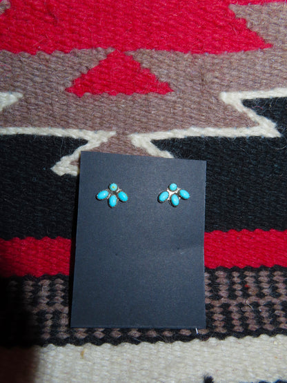 Mini Sterling Silver and Kingman Turquoise Clusters