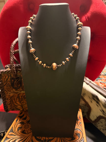 Mixed Copper Navajo Pearl Style Necklace