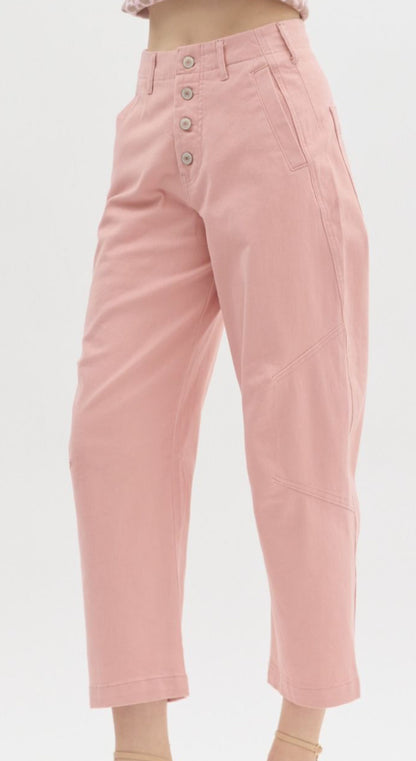 z   Lt Pink Straight Leg Denim Pants