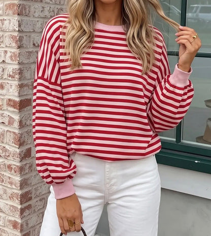 z   Striped Backless Cross Detail Top