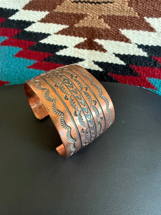 Copper Stamped Cuff #1