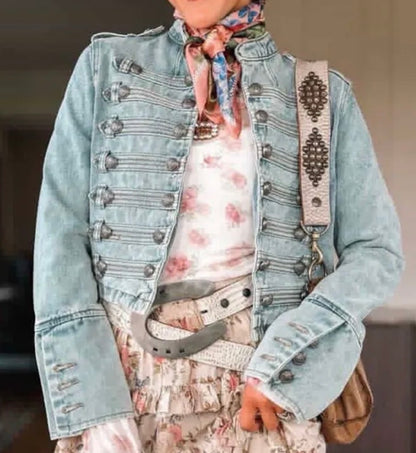 z   Military Denim Jacket