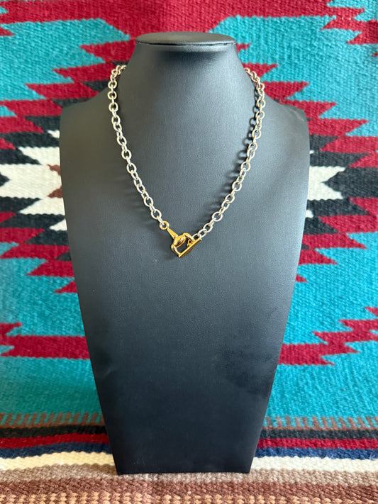 v2   Mini Snaffle Link Chain Necklace 18" Long