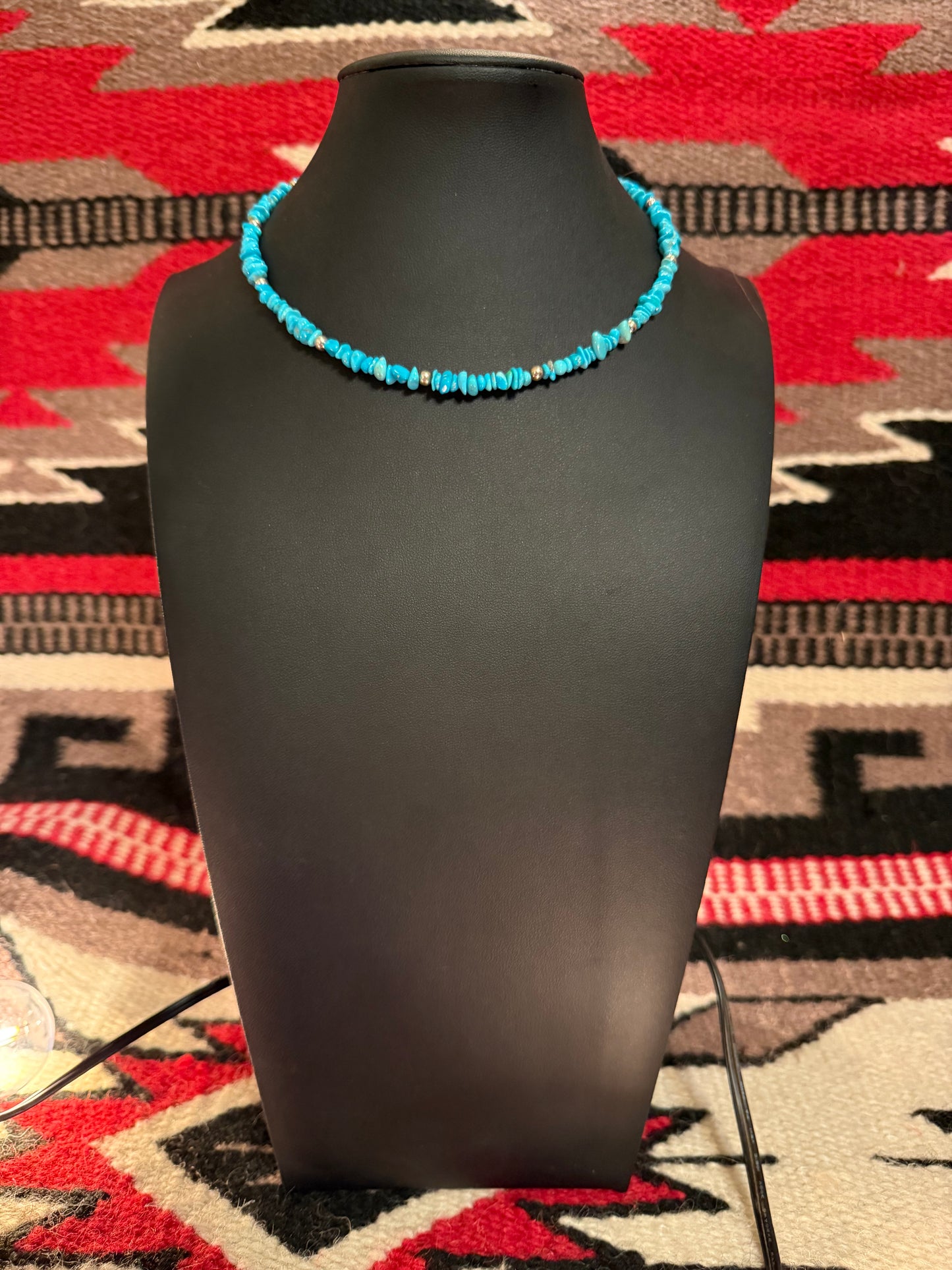 Kingman Turquoise Nugget and Gold Choker