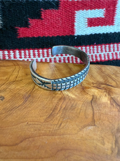 Sterling Silver Cuff by Navajo J. Tahe
