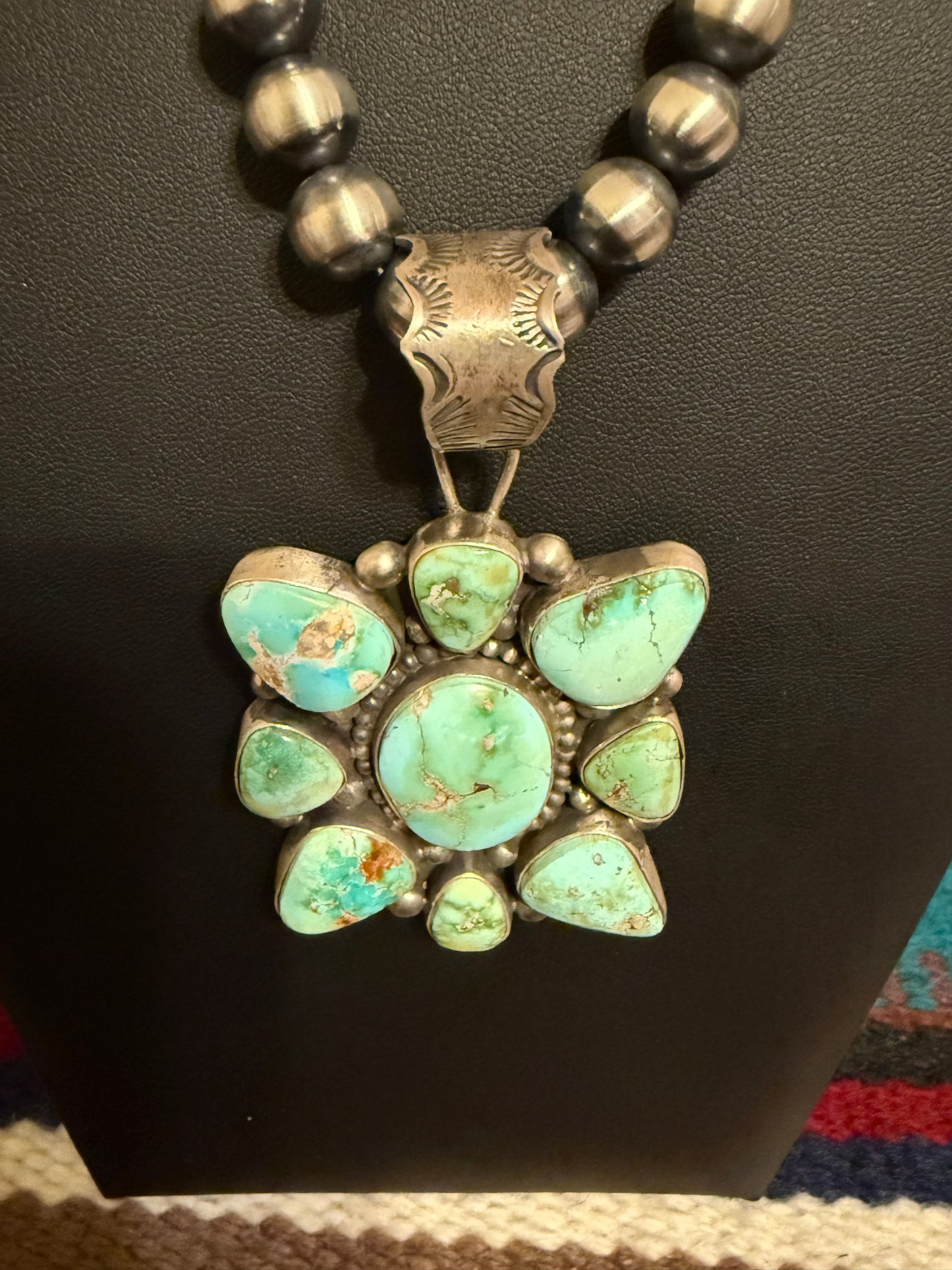 Sterling Silver and Sonoran Turquoise Cluster Pendant