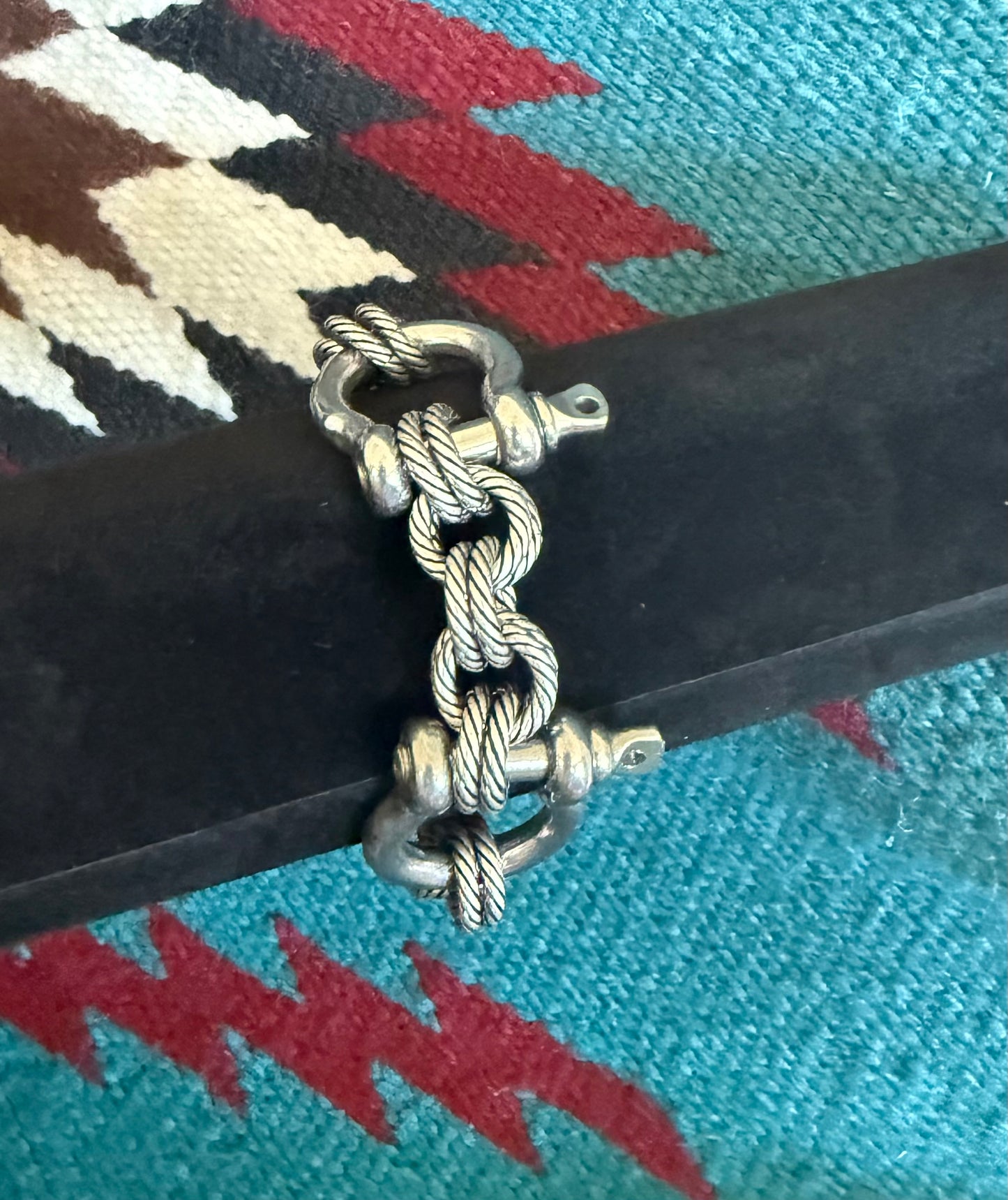 v2   Brace11  Silver Double Shackle Bracelet