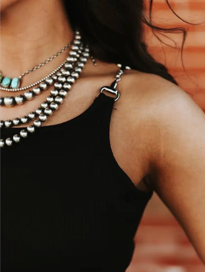 z   Ribbed Knit Snaffle Bit Tank