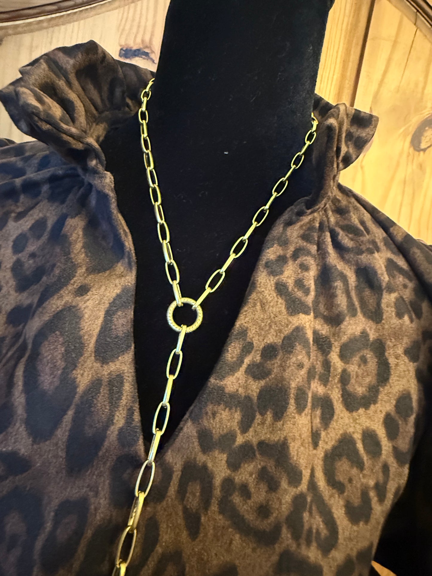 v2   Milan Runway Gold Pony Bit on Gold Link Chain