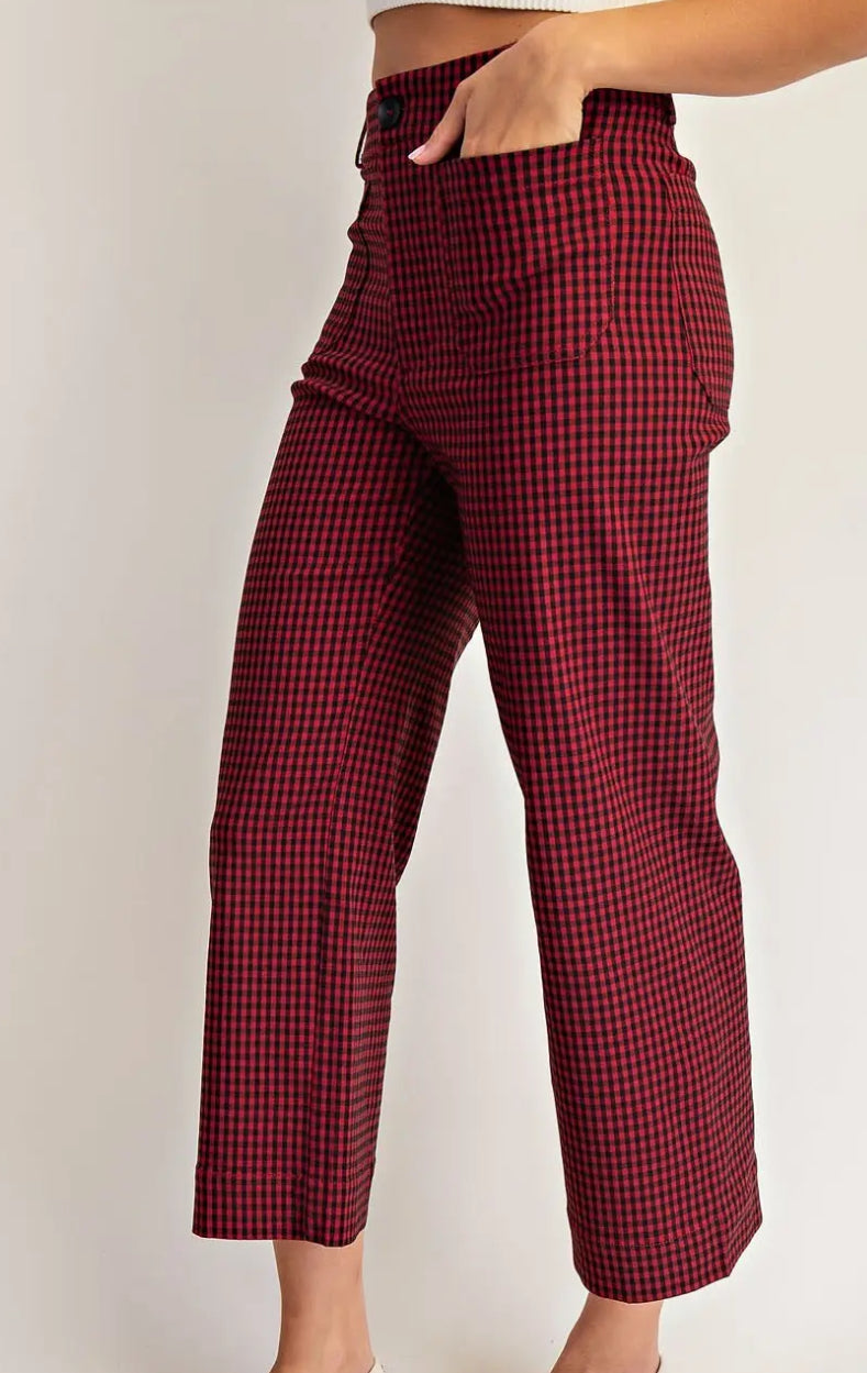 z   Gingham Straight Leg Pant