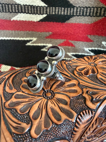 Black Onyx Stone Ring By Calvin Belen
