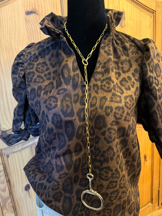 v2   Milan Runway Gold Pony Bit on Gold Link Chain