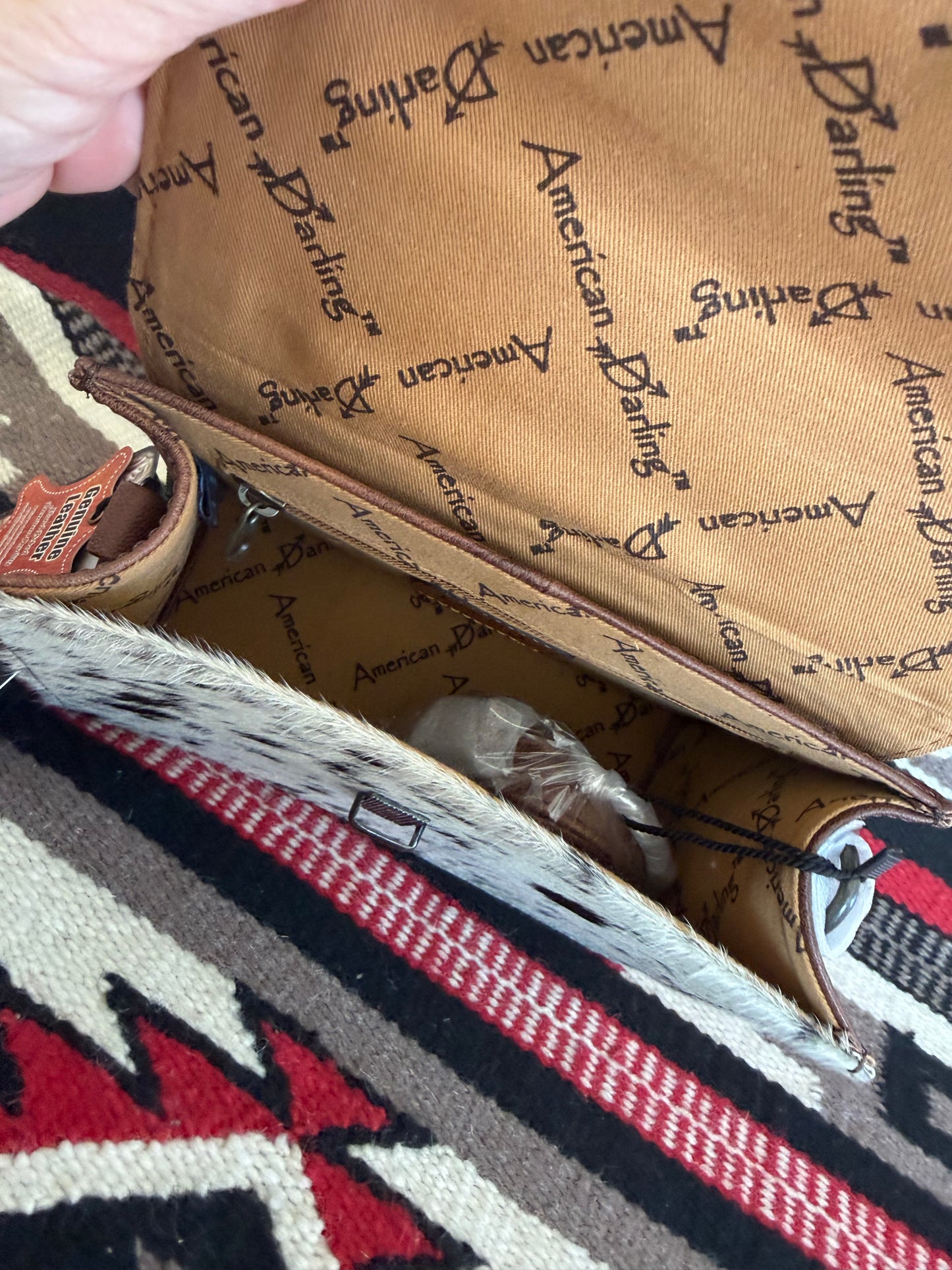 American Darling Western Leather Small Cross Body Bag with Hand-Tooling