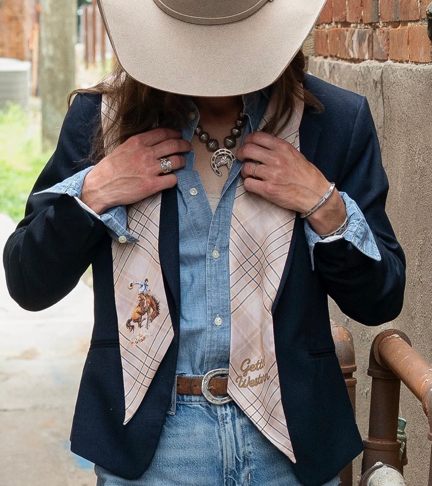 BOLI™ - Gettin' Western - Tan & Blue Plaid