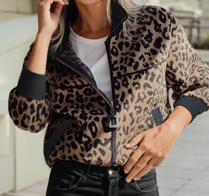 z   Casual Leopard Jacket