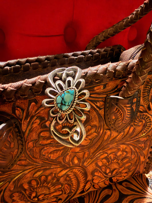 Riviera Turquoise Sand Cast Cuff  By Aaron Anderson