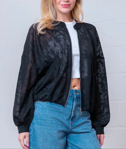 z   Black Mesh Jacket
