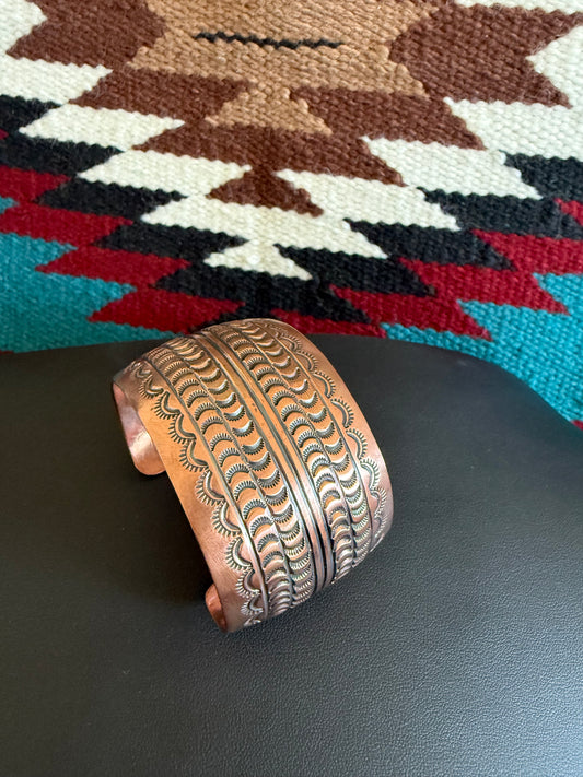 Copper Stamped Cuff #2