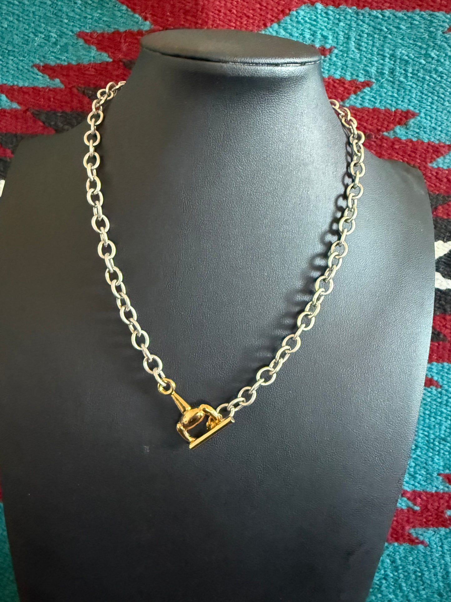 v2   Mini Snaffle Link Chain Necklace 18" Long