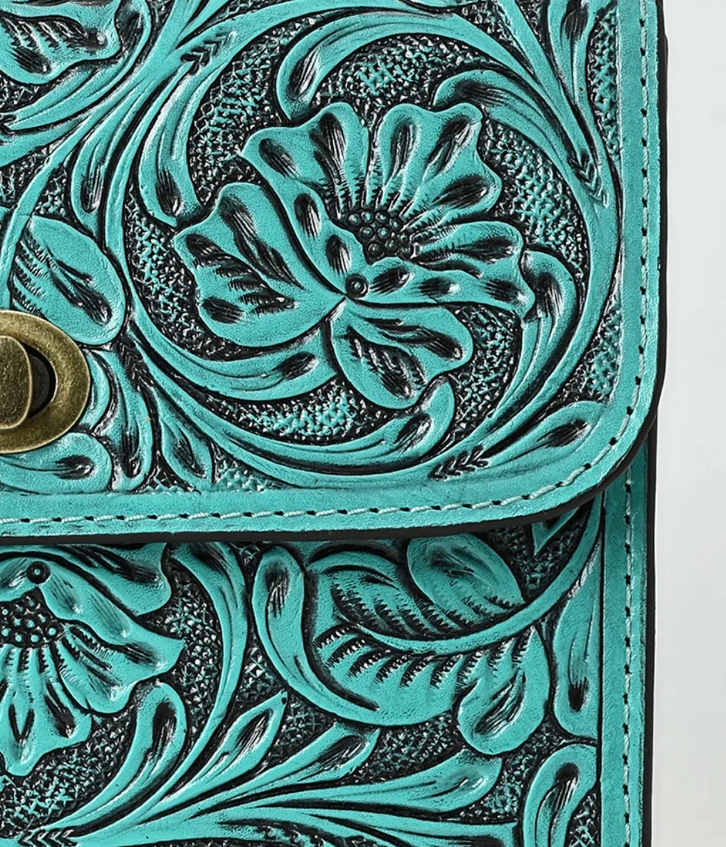 American Darling Hand-Tooled Leather Small Cross Body Bag