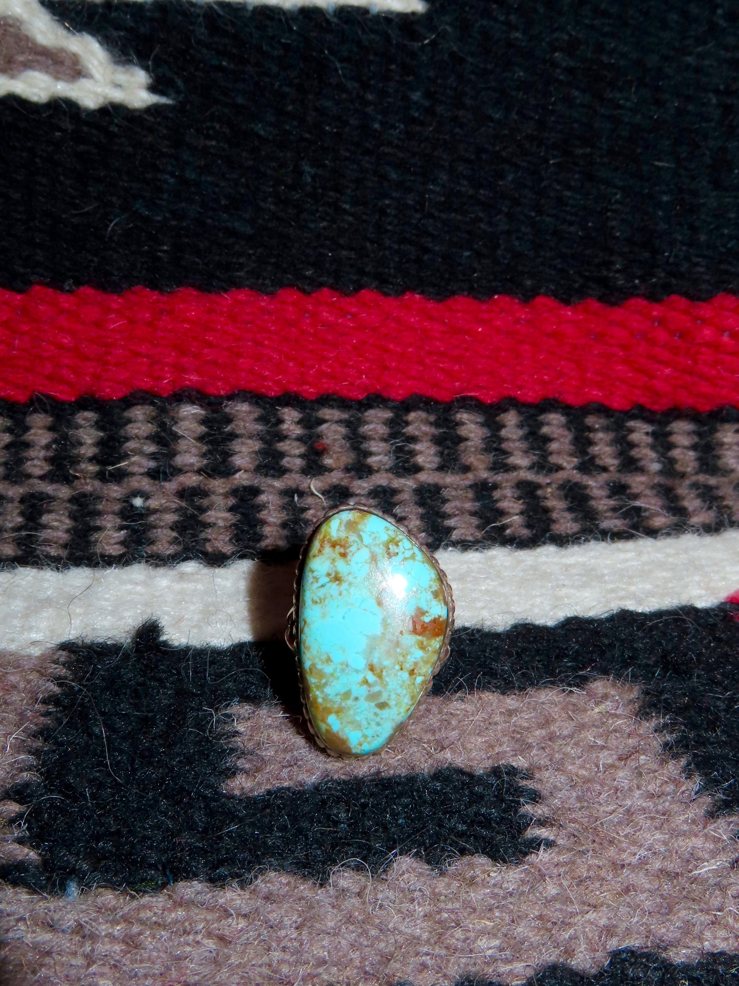 Sterling Silver and Kingman Turquoise Stone Ring Size 9