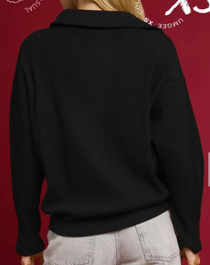 z   Rid Knit Colored Pullover Top