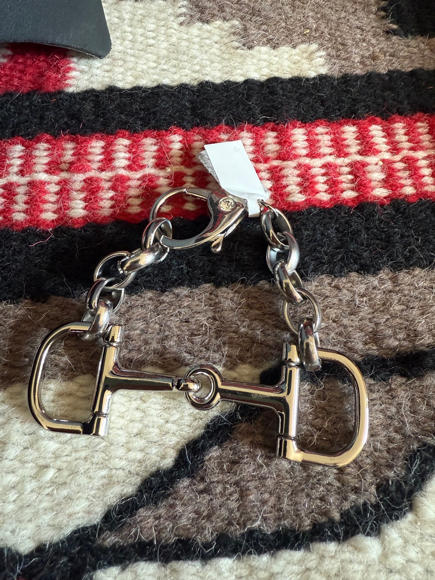 v2 Double Snaffle Silver Bracelet