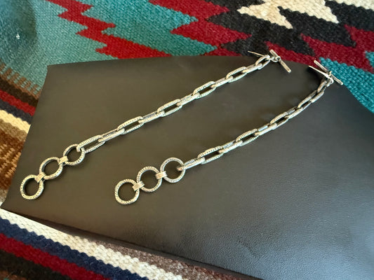 Sterling Silver Textured LinkToggle Bracelet