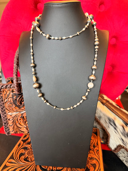 Sterling Silver and Fresh Water Pearl Necklace  36" Long