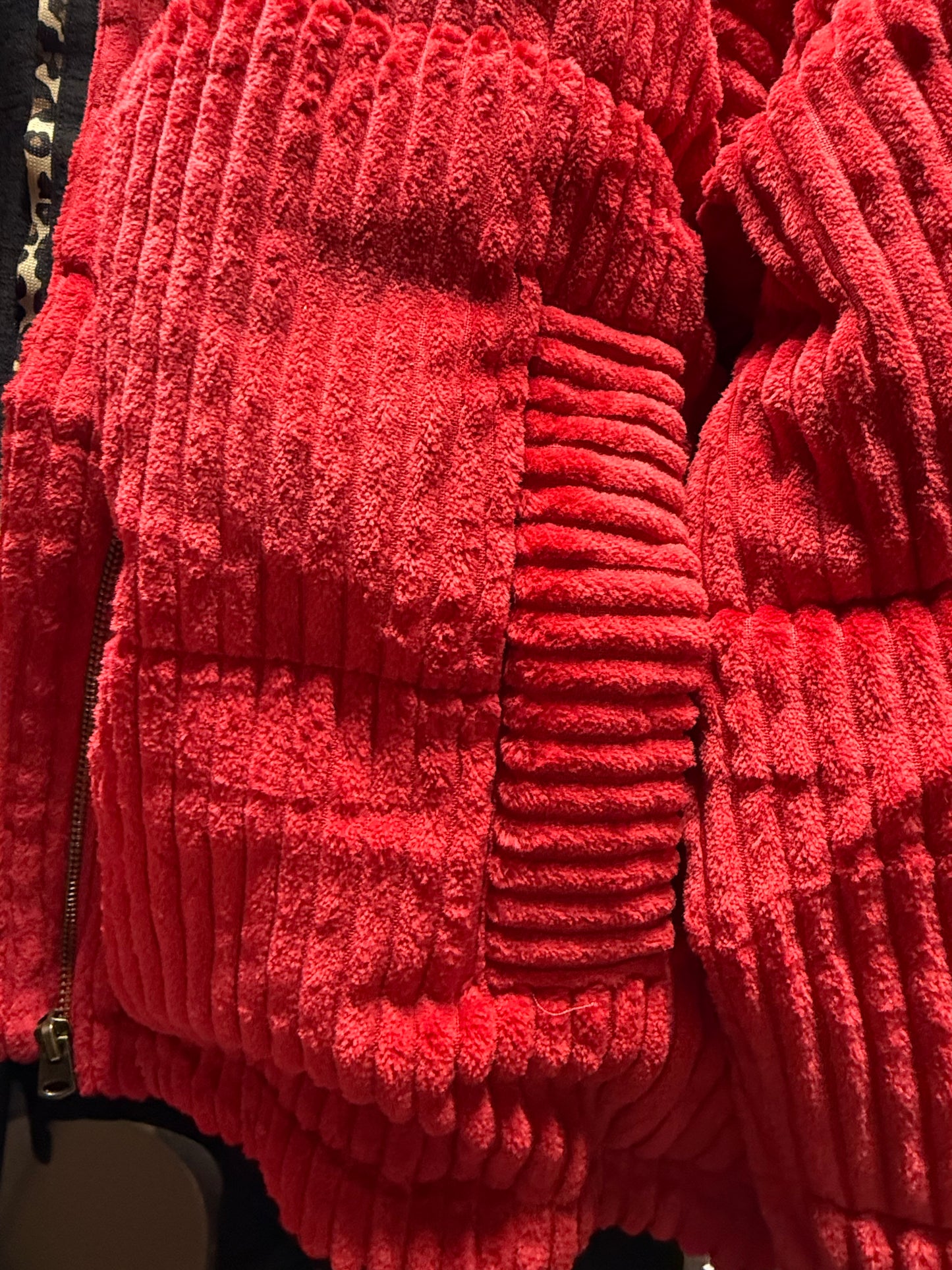 z.  Red Corduroy Zip-Up Jacket
